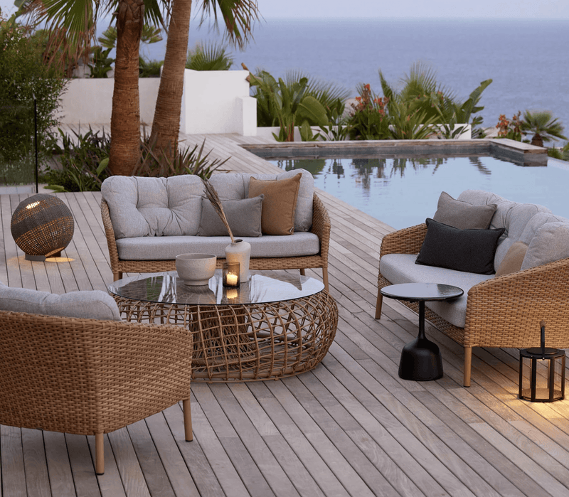 Ocean Large Lounge Chair - Cane Line - Outdoor Furniture - Natural - White Grey Cane - line Link - HORNE