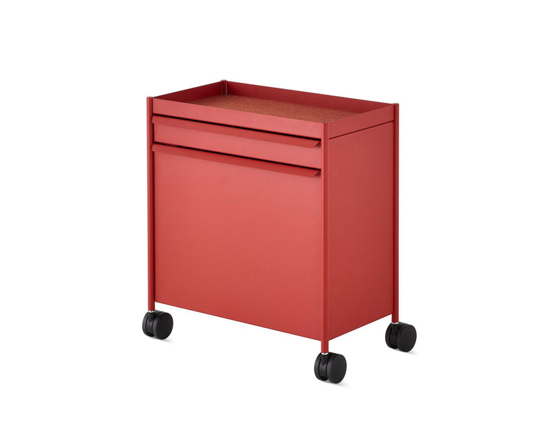 OE1™ Mobile Storage Trolley - Herman Miller® - Storage + Organization - Top Shelf/Bottom Shelf - Metallic Champagne - HORNE