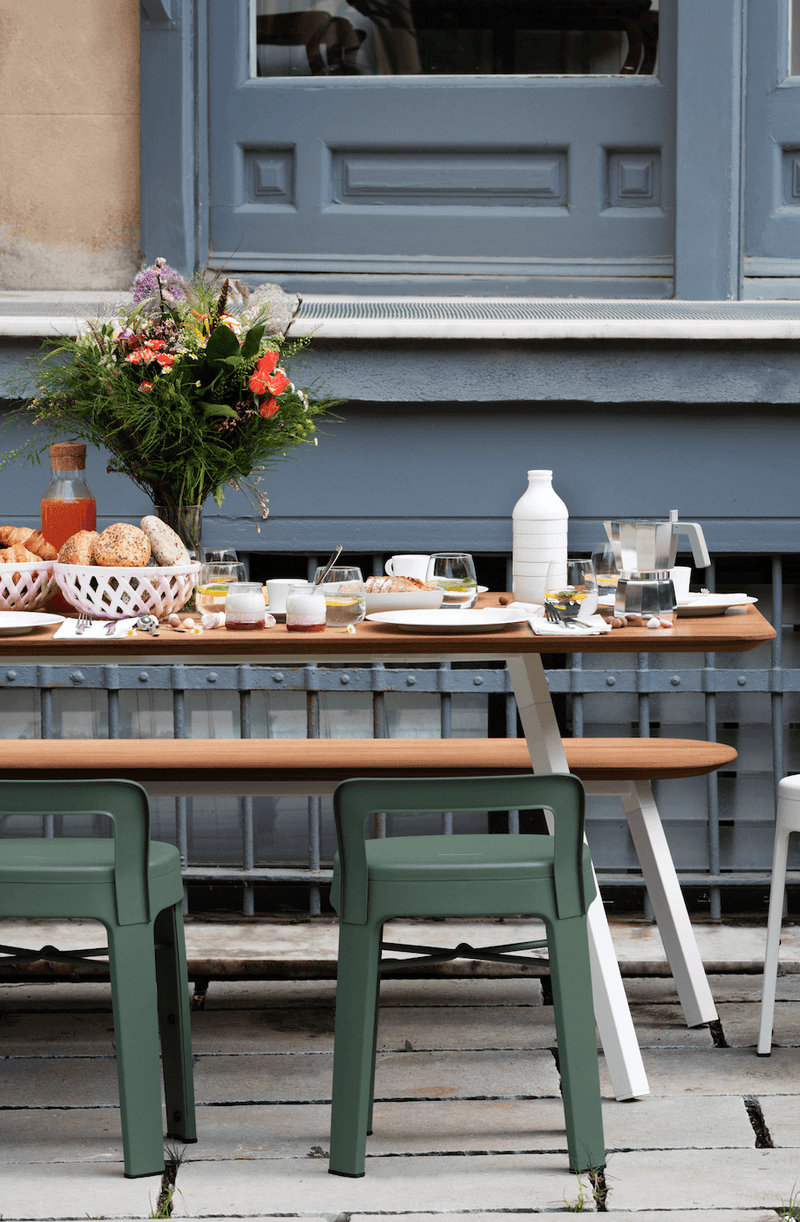 Ombra Low Stool - RS Barcelona - Stools + Benches + Ottomans - Add Backrest - Green - HORNE