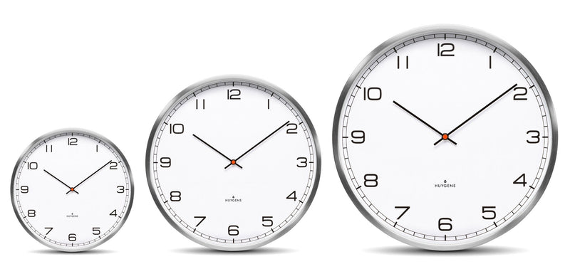 One35 Wall Clock - Stainless Steel - Huygens - Clocks - White Arabic - HORNE