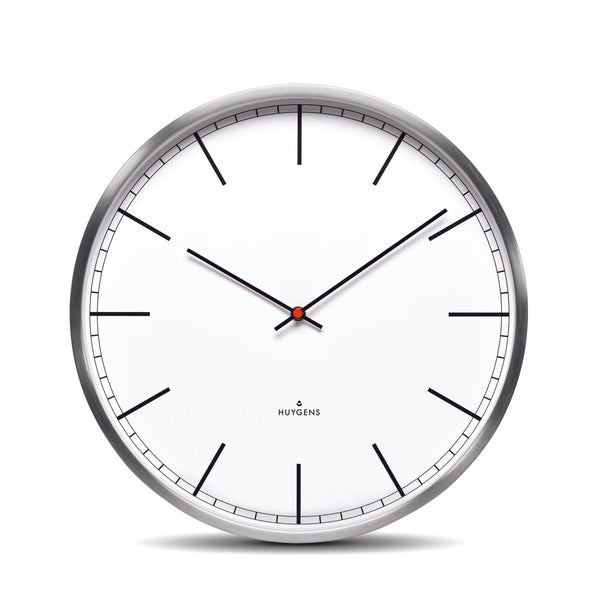 One35 Wall Clock - Stainless Steel - Huygens - Clocks - White Index - HORNE