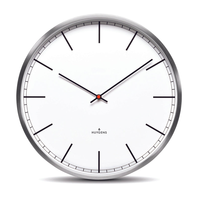 One45 Wall Clock - Stainless Steel and White Arabic - Huygens - Clocks - White Index - HORNE