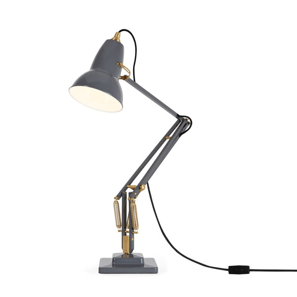 Original 1227 Brass Desk Lamp - Anglepoise - Table + Task - Elephant Grey - HORNE