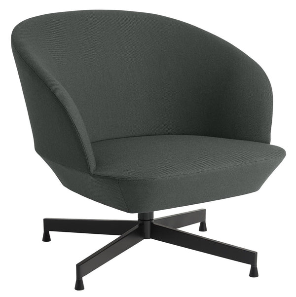 Oslo Lounge Chair - Swivel Base - Muuto - Chairs - Twill Weave 990 Seat & Black Base - HORNE