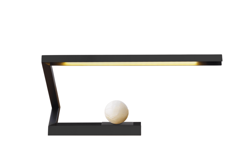 Oud Table Light - Resident - Table + Task - Matte Black w/ Honey Onyx Marble - HORNE