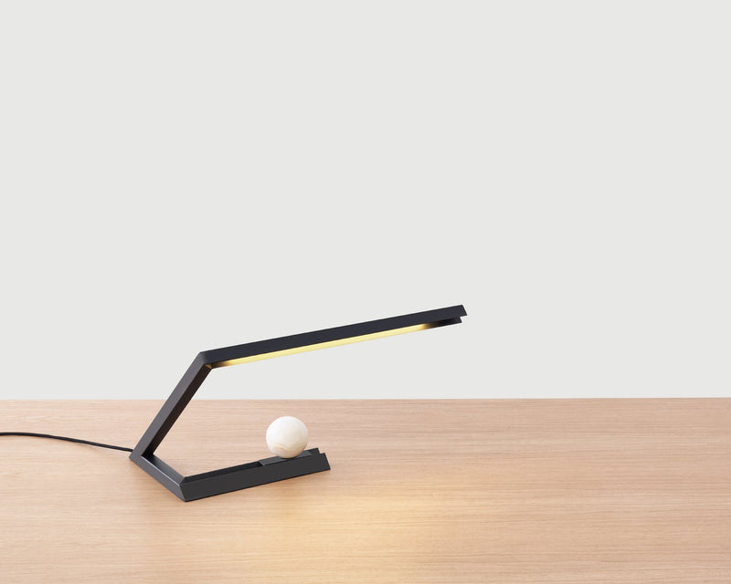 Oud Table Light - Resident - Table + Task - Matte Black w/ Honey Onyx Marble - HORNE