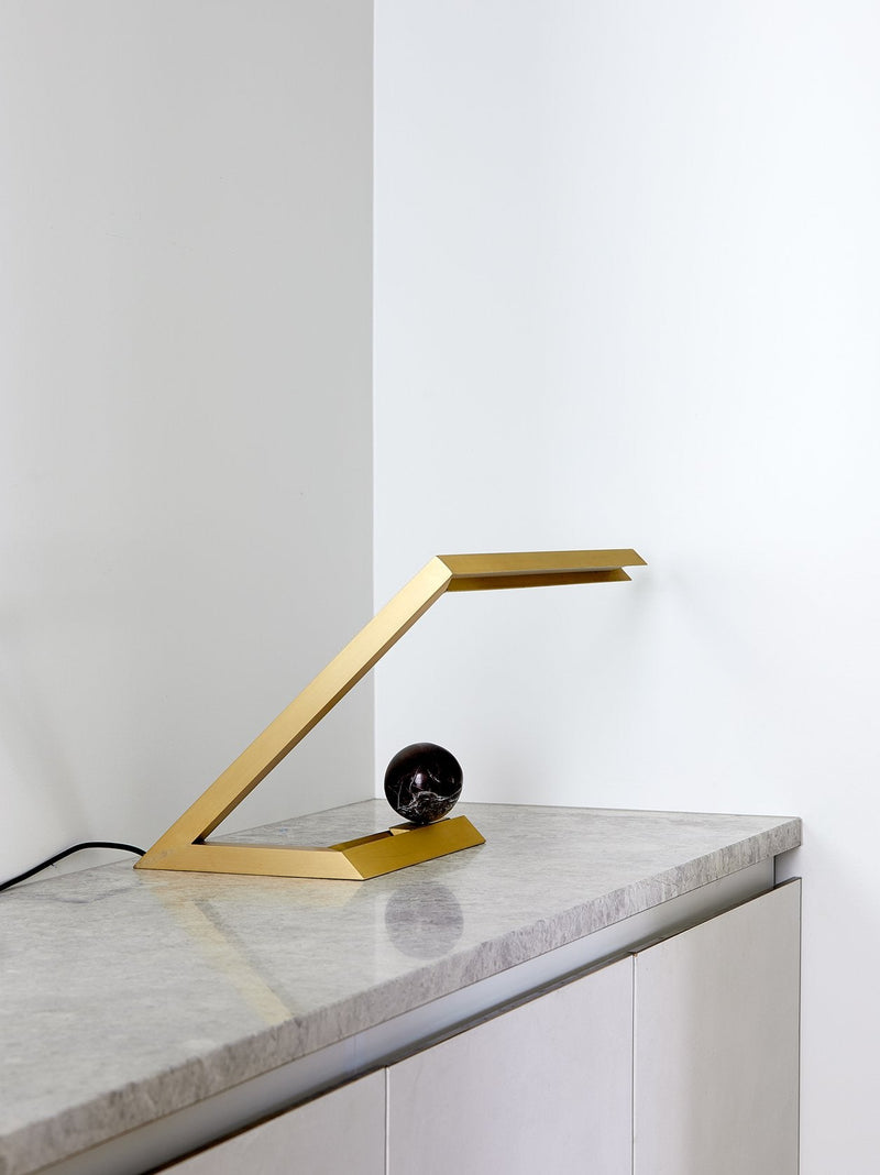 Oud Table Light - Resident - Table + Task - Matte Black w/ Honey Onyx Marble - HORNE