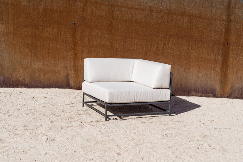 Outdoor Corner Chair - Stephen Kenn - Chairs - Cream & Charcoal - HORNE