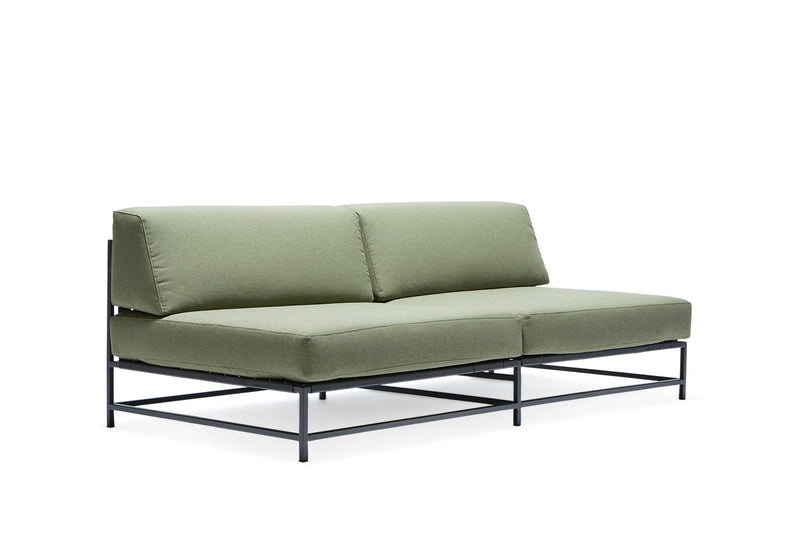 Outdoor Loveseat - Stephen Kenn - Chairs - Cream & Charcoal - Black - HORNE