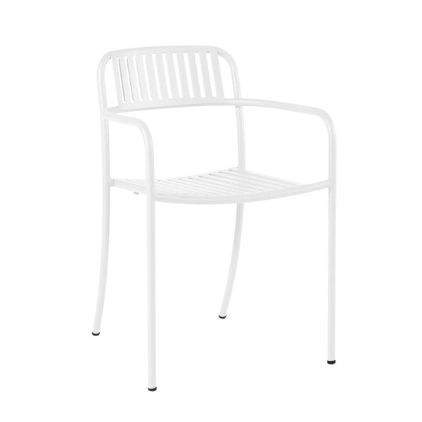 Outdoor Patio Slatted Armchair - Set of 2 - Tolix - Outdoor Furniture - White - HORNE