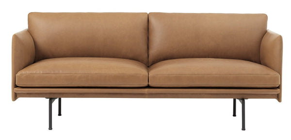 Outline Sofa 2 - Seater - Black Base - Muuto - Sofas - Refine Leather Cognac - HORNE