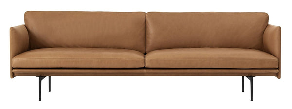 Outline Sofa 3 - Seater - Black Base - Muuto - Sofas - Refine Leather Cognac - HORNE