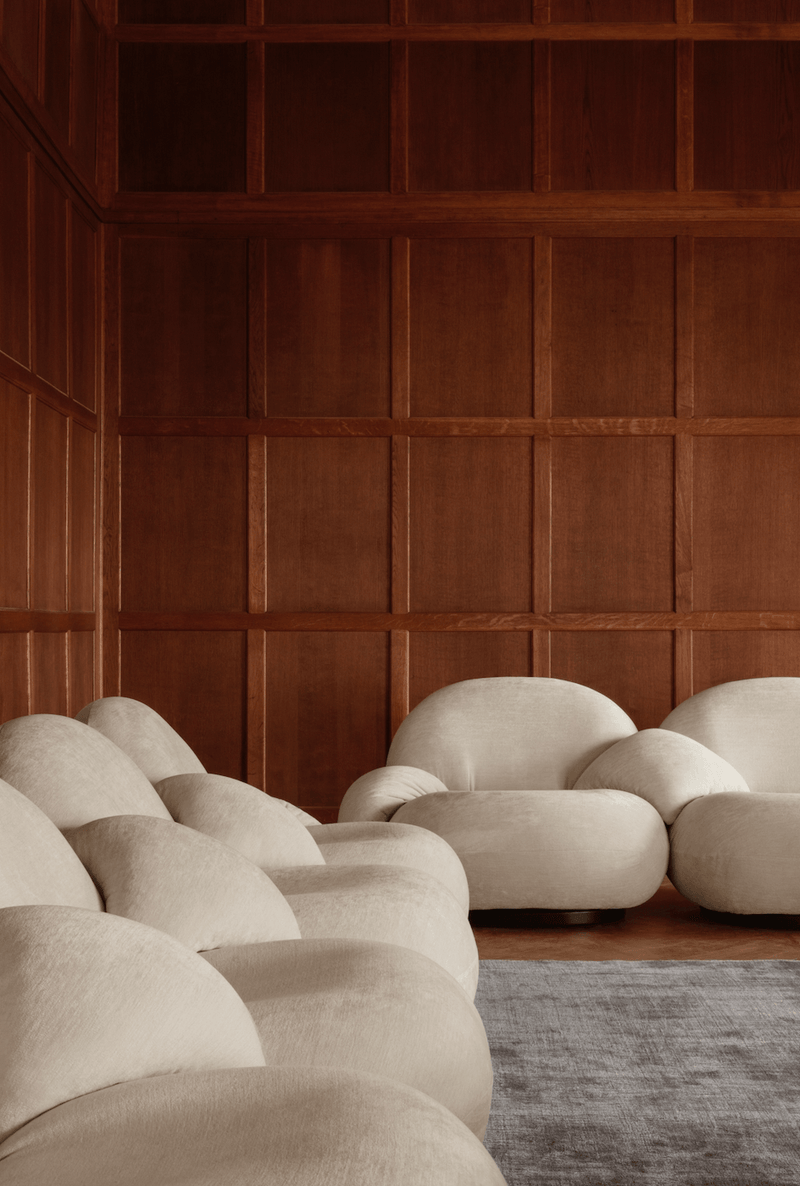 Pacha 2 - Seater Sofa w/ Side & Middle Armrests - Gubi - Sofas - Black Matte - Gabriel Tempt - 60152 - HORNE