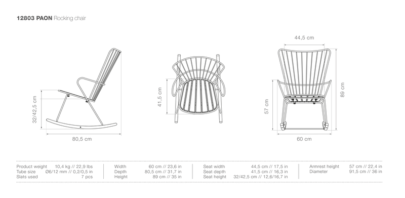 PAON Outdoor Rocking Chair - HOUE - Outdoor Furniture - White - HORNE