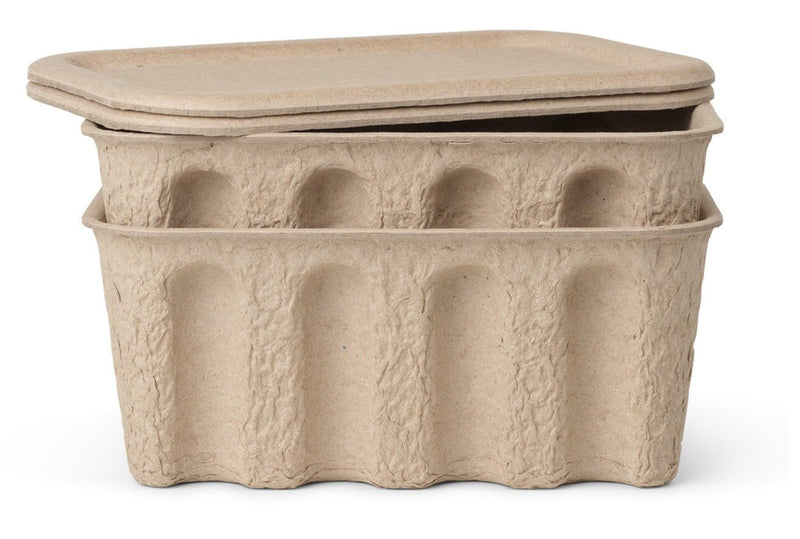 Paper Pulp Box - Set of 2 - Ferm Living - Storage + Organization - Small - HORNE