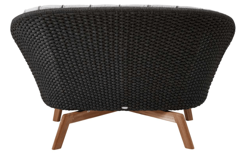 Peacock 2 - Seater Sofa, Teak Legs - Cane Line - Outdoor Furniture - Add Grey Cushions - HORNE