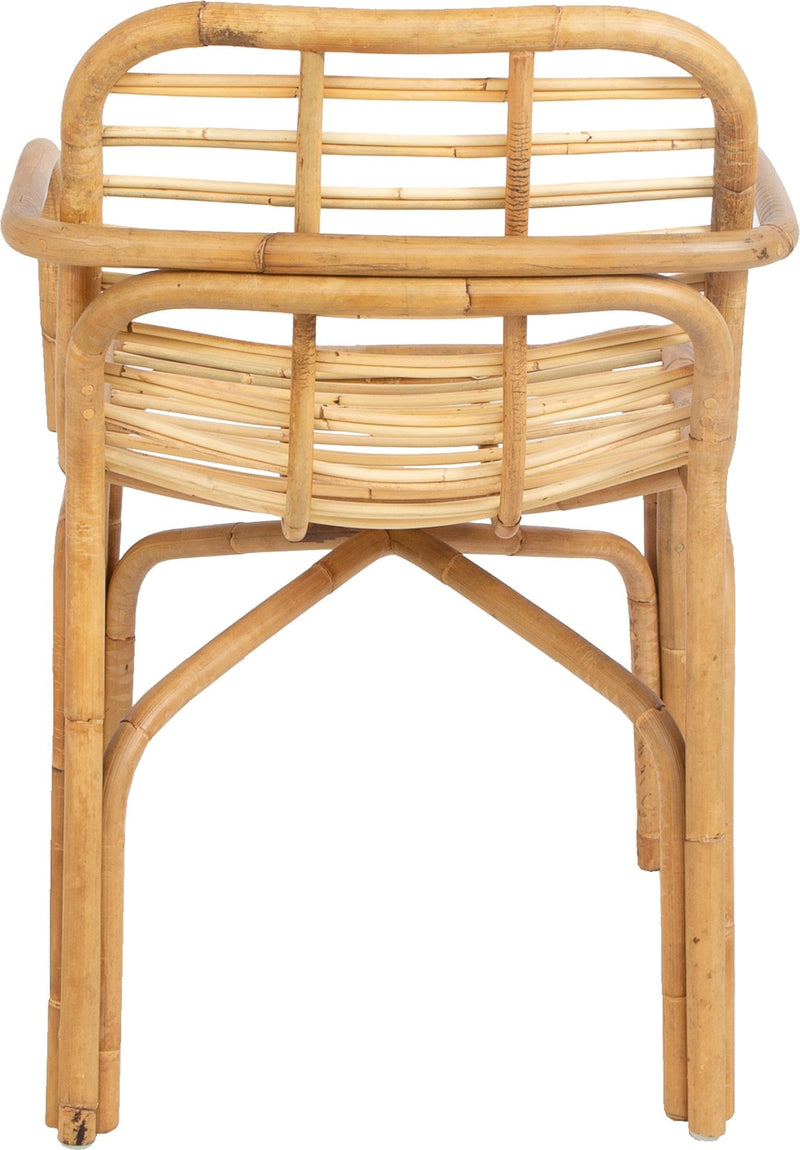 Wooden armchair handcrafted from natural rattan