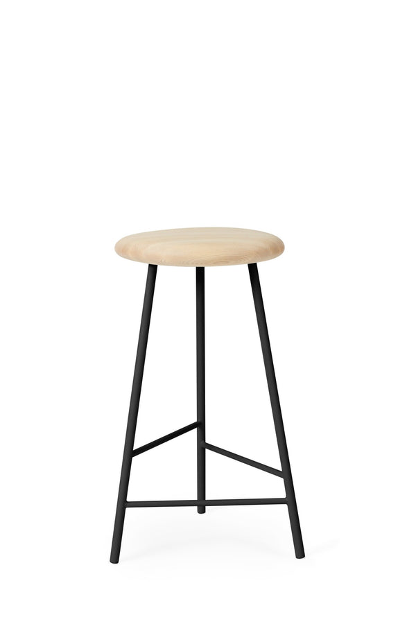 Pebble Stool - Warm Nordic - Stools + Benches + Ottomans - 25.6" - Black Legs/ Ash - HORNE