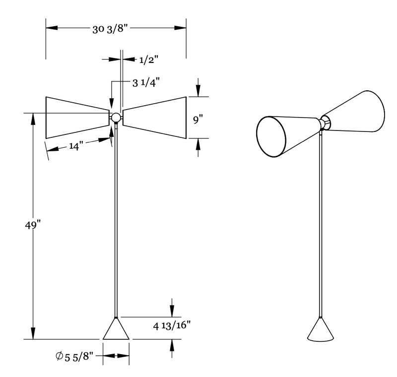Pendolo Floor Lamp - Medium - Workstead Floor Lamps - Natural Linen - Hewn Brass - Black Cord - HORNE