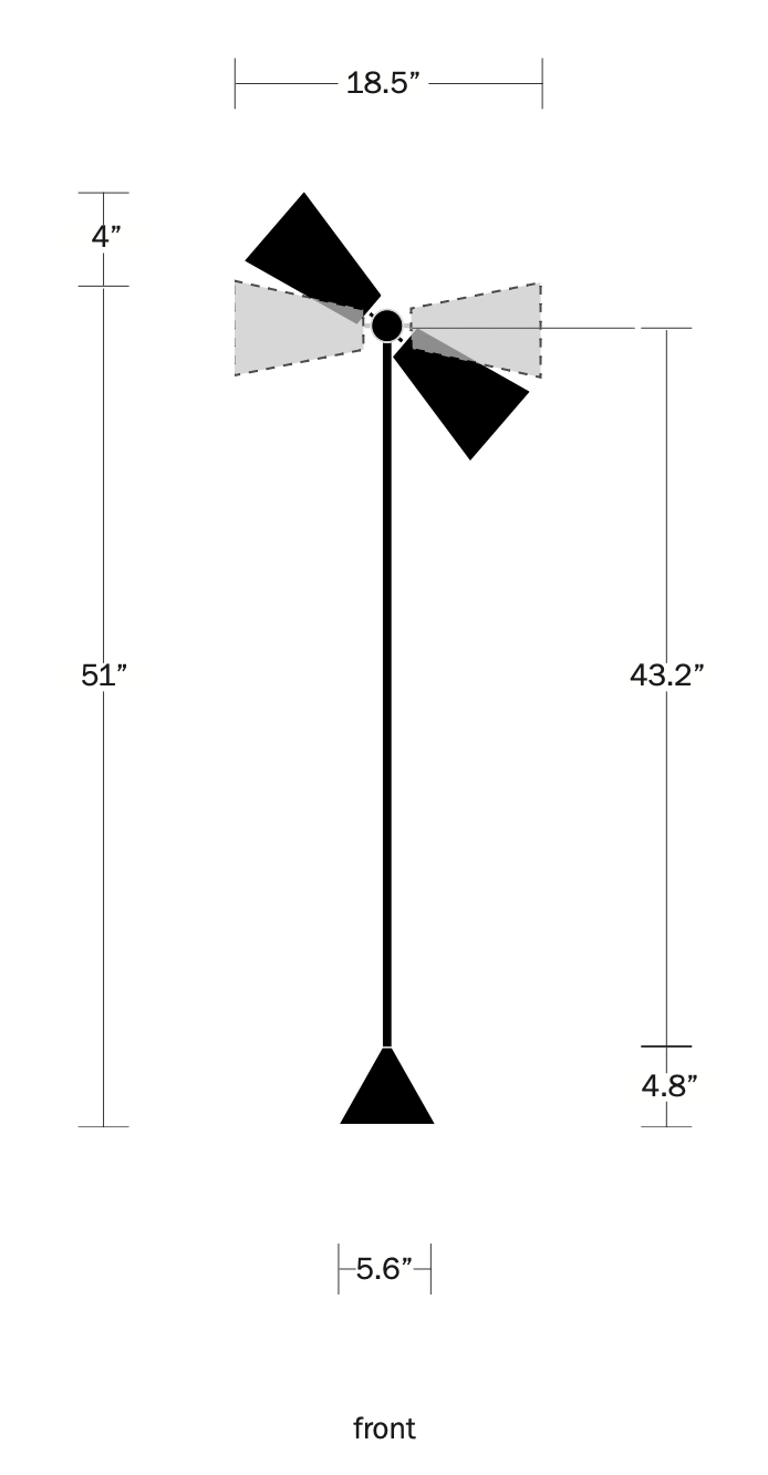 Pendolo Floor Lamp - Small - Workstead Floor Lamps - Natural Linen - Hewn Brass - Black Cord - HORNE