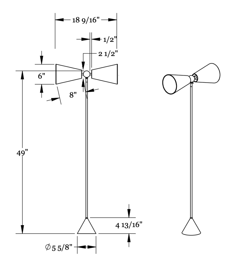 Pendolo Floor Lamp - Small - Workstead Floor Lamps - Natural Linen - Hewn Brass - Black Cord - HORNE