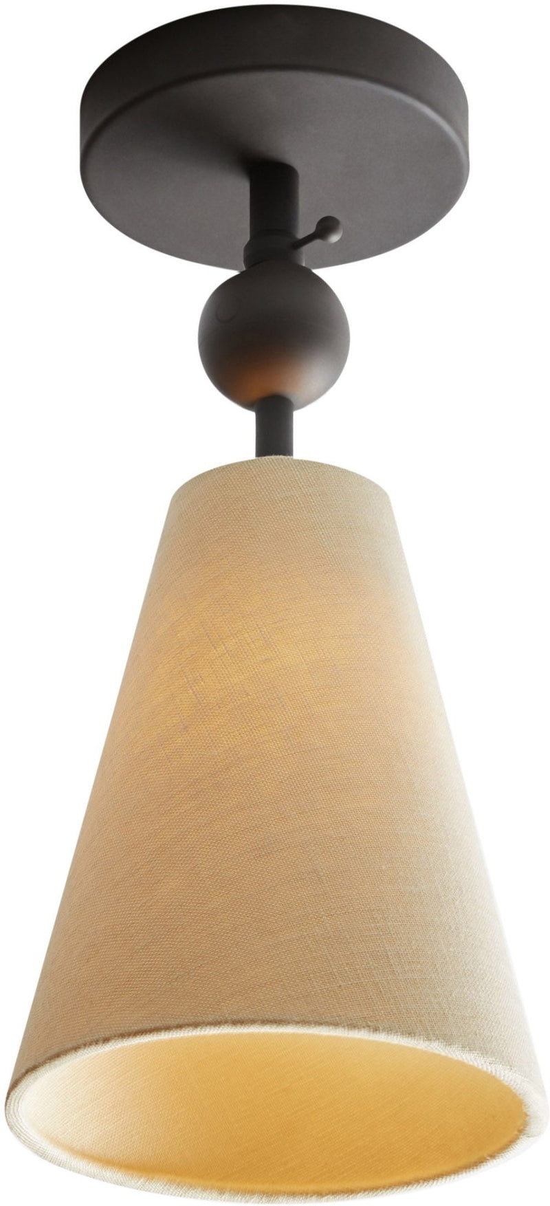 Pendolo Flush Mount - Workstead - Ceiling Lights - Small - Natural Linen - Hewn Brass - HORNE