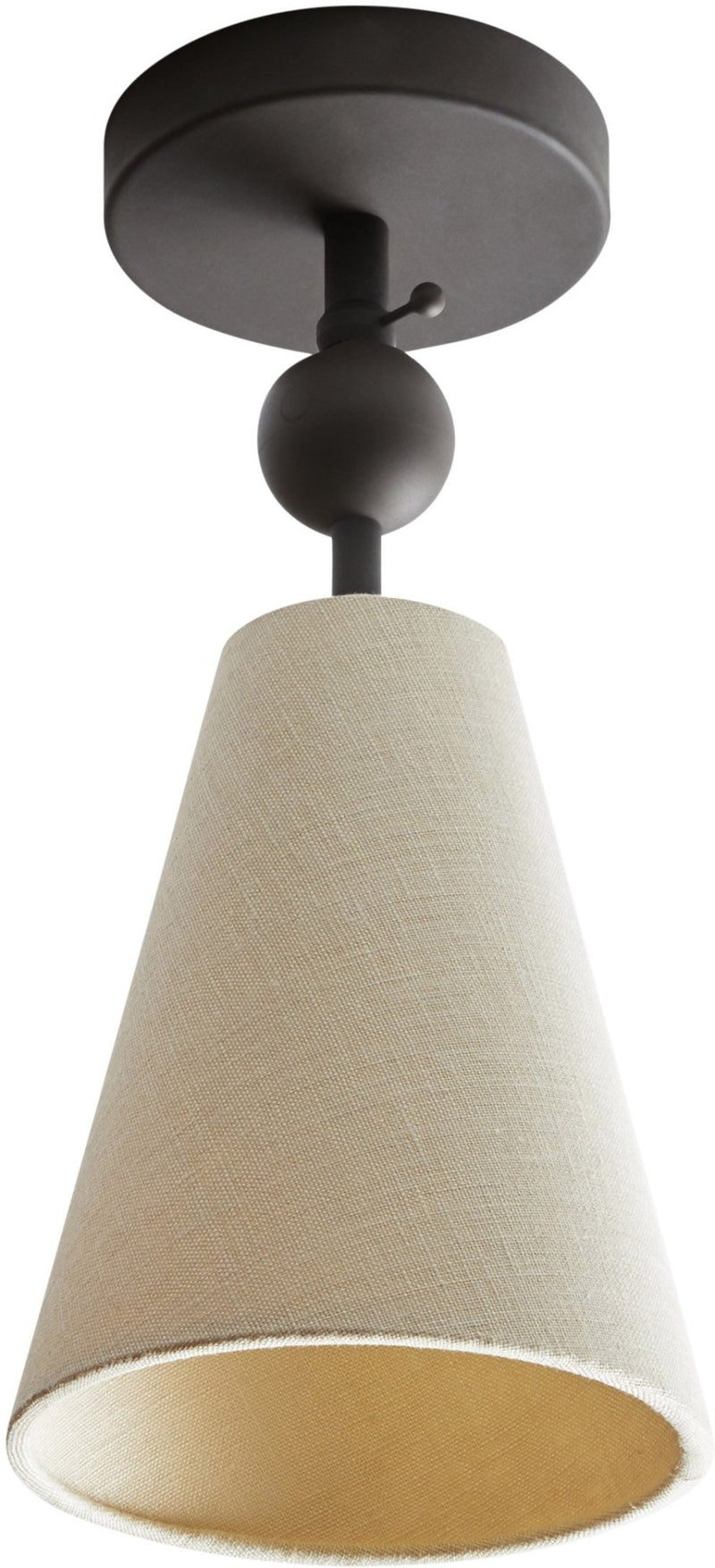 Pendolo Flush Mount - Workstead - Ceiling Lights - Small - Natural Linen - Hewn Brass - HORNE