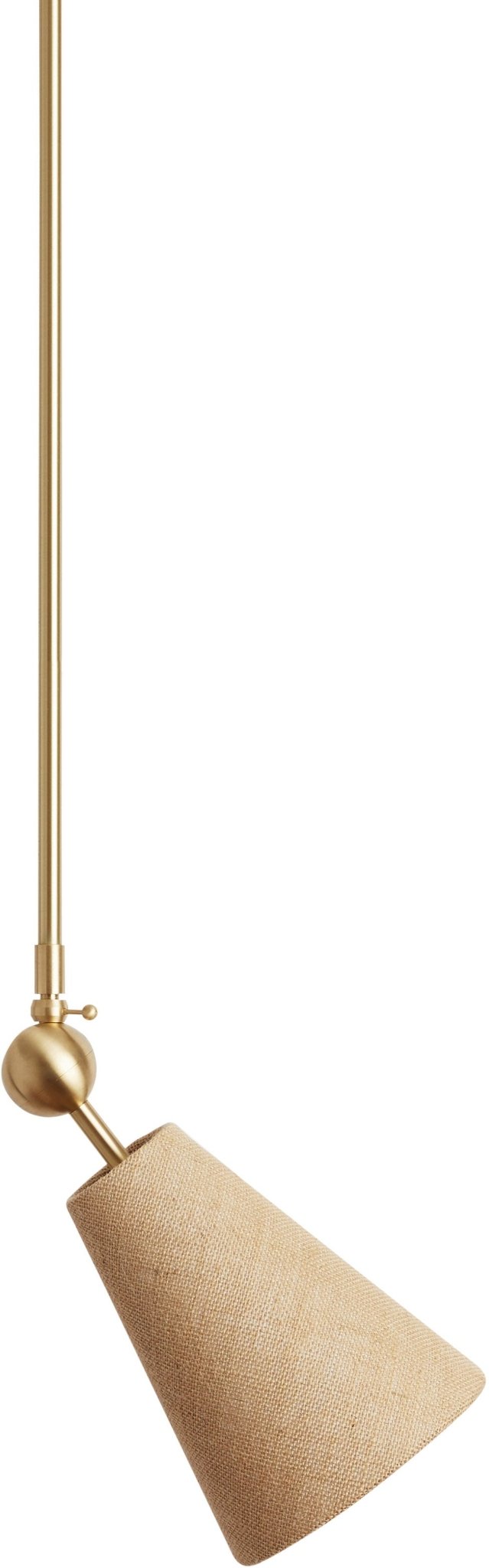 Pendolo Pendant I - Workstead Pendants - Small - Natural Linen - Hewn Brass - HORNE