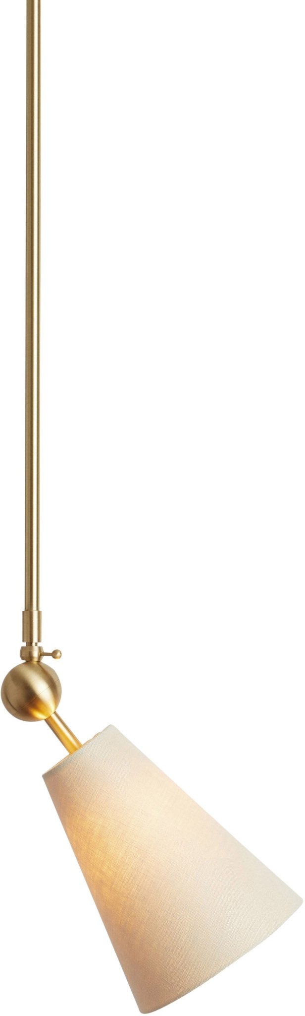 Pendolo Pendant I - Workstead Pendants - Small - Natural Linen - Hewn Brass - HORNE