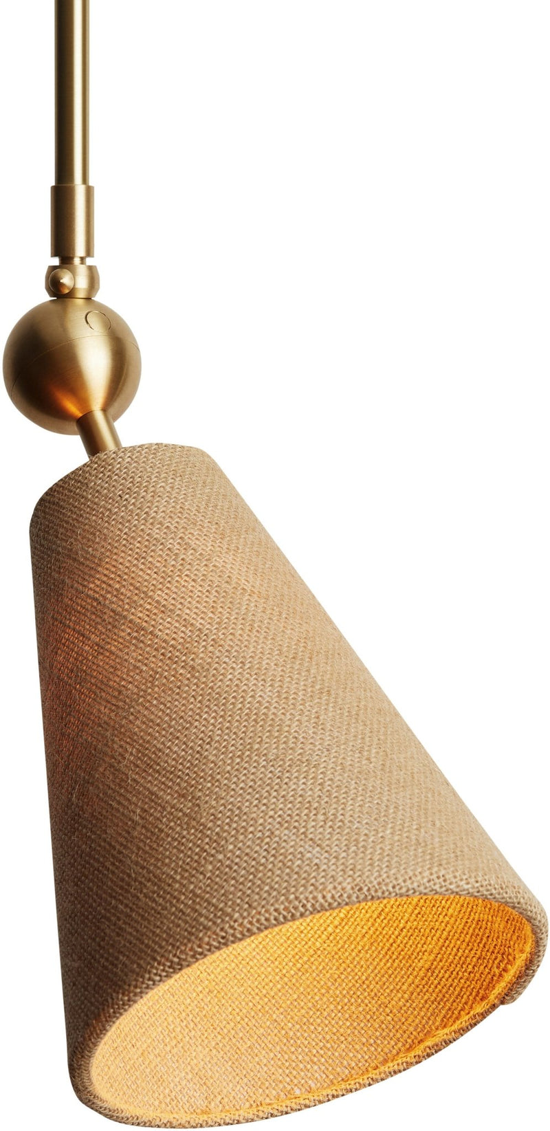 Pendolo Pendant I - Workstead Pendants - Small - Natural Linen - Hewn Brass - HORNE