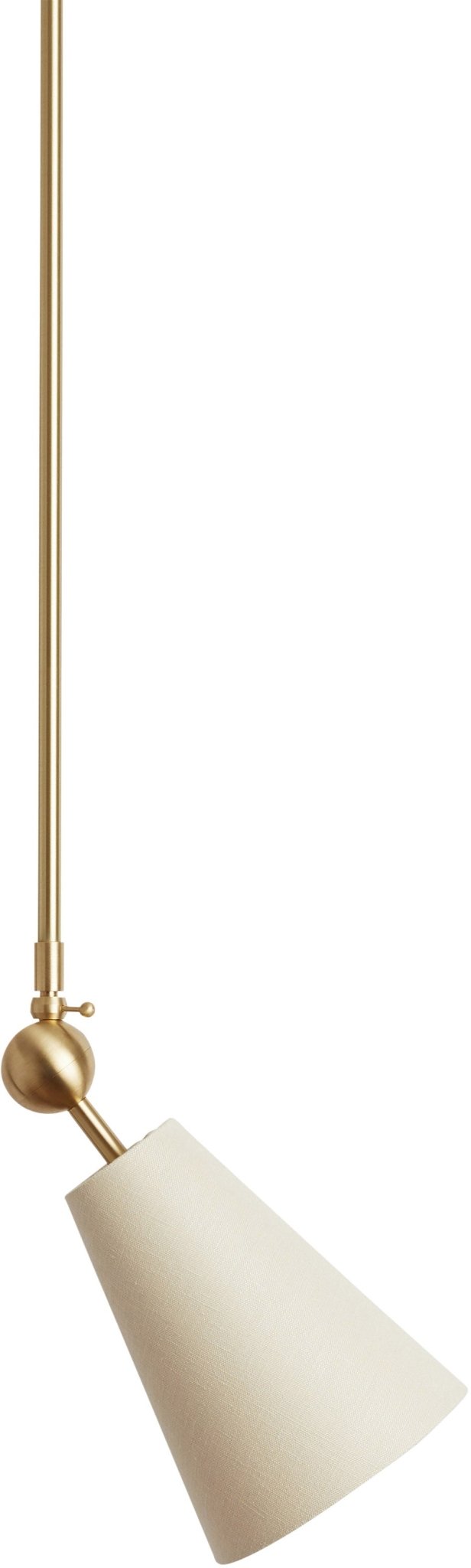 Pendolo Pendant I - Workstead Pendants - Small - Natural Linen - Hewn Brass - HORNE