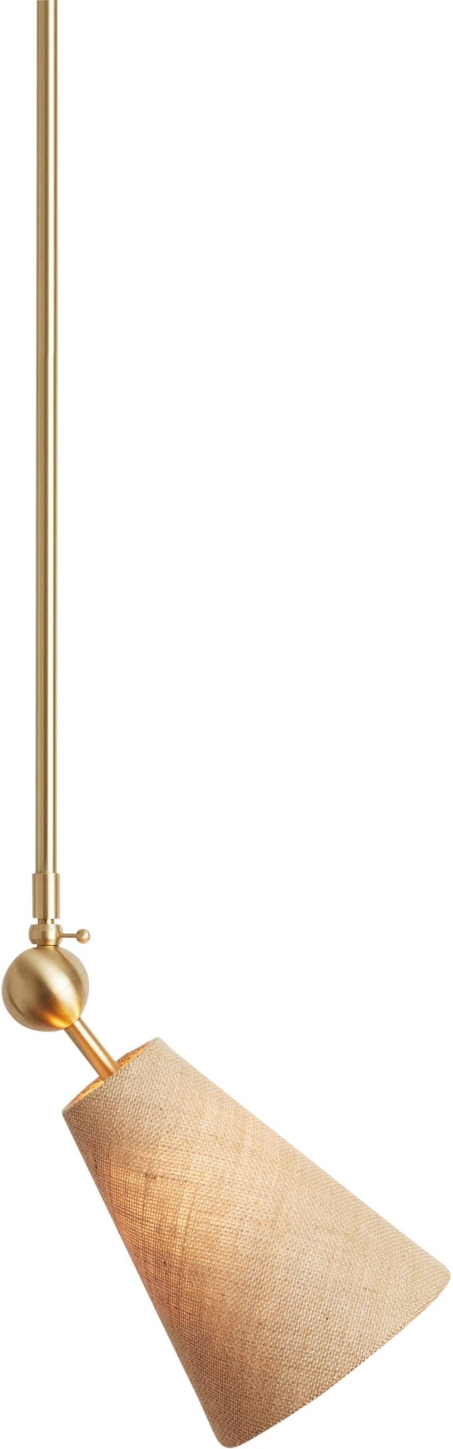 Pendolo Pendant I - Workstead Pendants - Small - Natural Linen - Hewn Brass - HORNE