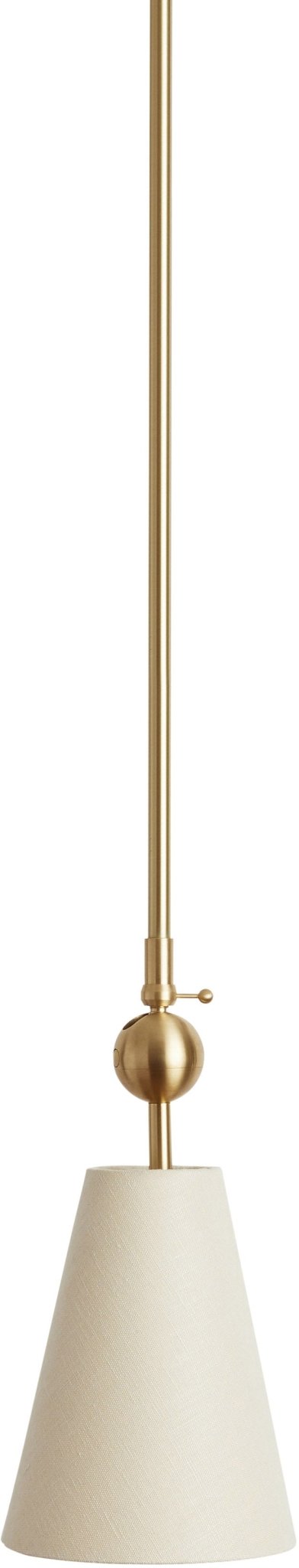 Pendolo Pendant I - Workstead Pendants - Small - Natural Linen - Hewn Brass - HORNE