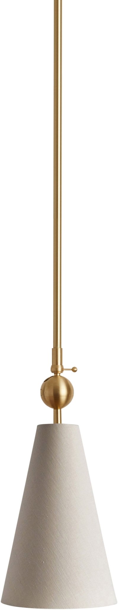 Pendolo Pendant I - Workstead Pendants - Small - Natural Linen - Hewn Brass - HORNE