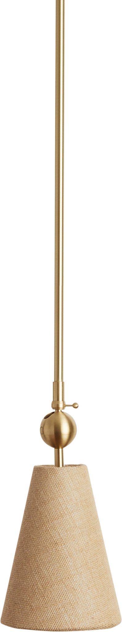 Pendolo Pendant I - Workstead Pendants - Small - Natural Linen - Hewn Brass - HORNE