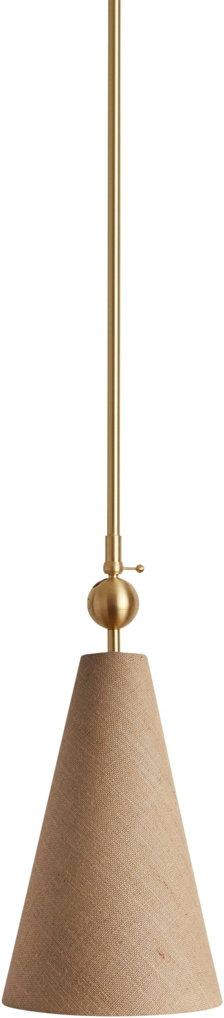 Pendolo Pendant I - Workstead Pendants - Small - Natural Linen - Hewn Brass - HORNE