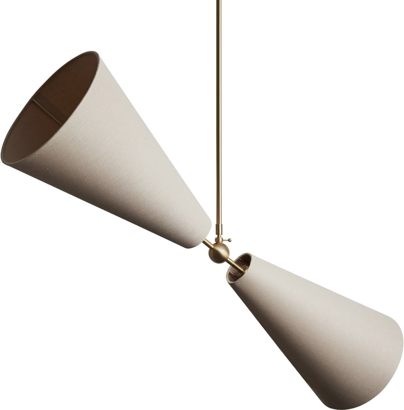 Pendolo Pendant II - Workstead Pendants - Small - Natural Linen - Hewn Brass - HORNE