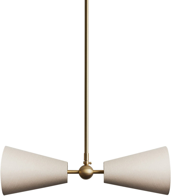 Pendolo Pendant II - Workstead - Pendants - Small - Natural Linen - Hewn Brass - HORNE