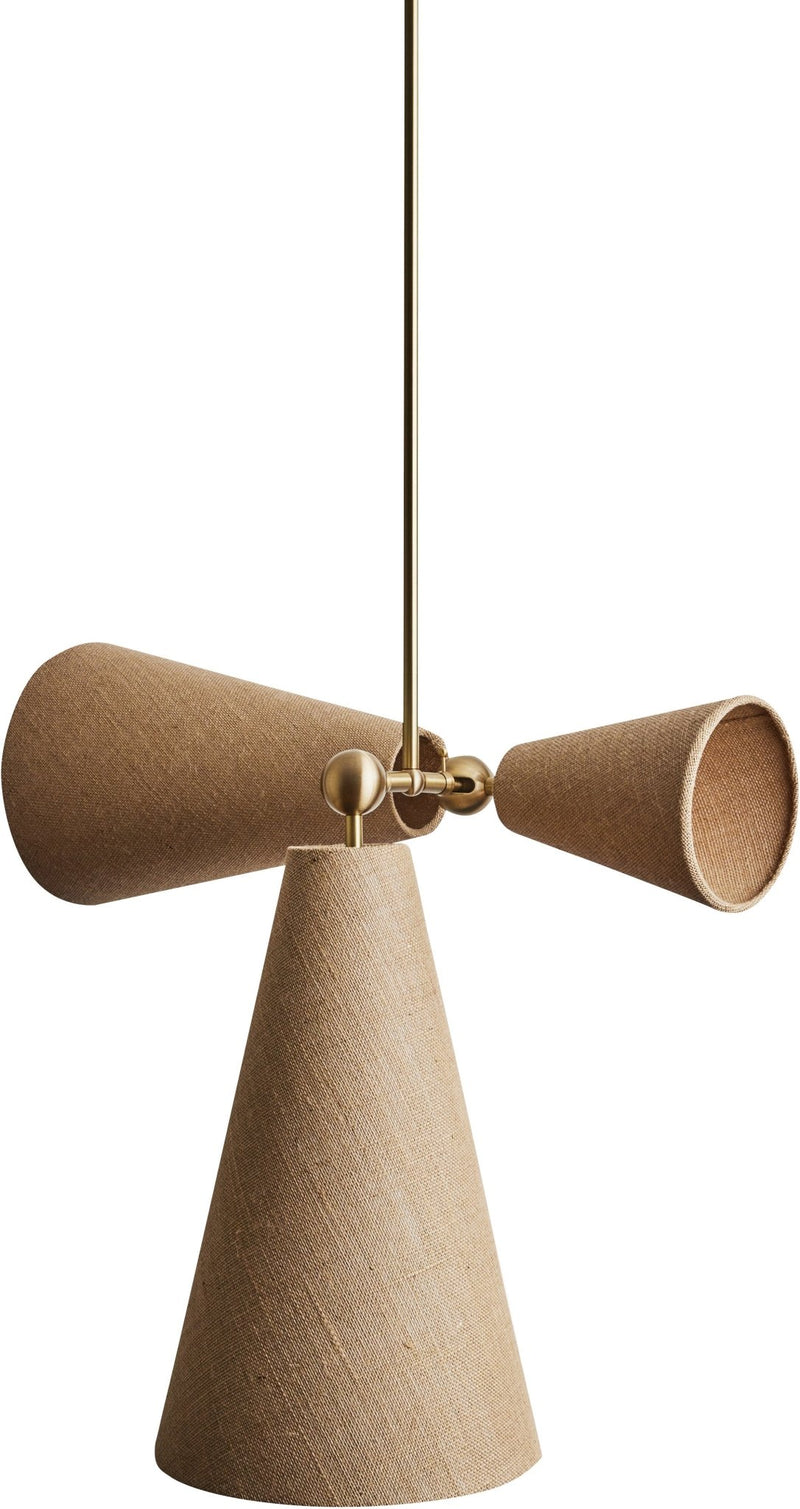 Pendolo Pendant III - Workstead Pendants - Natural Linen - Hewn Brass - HORNE