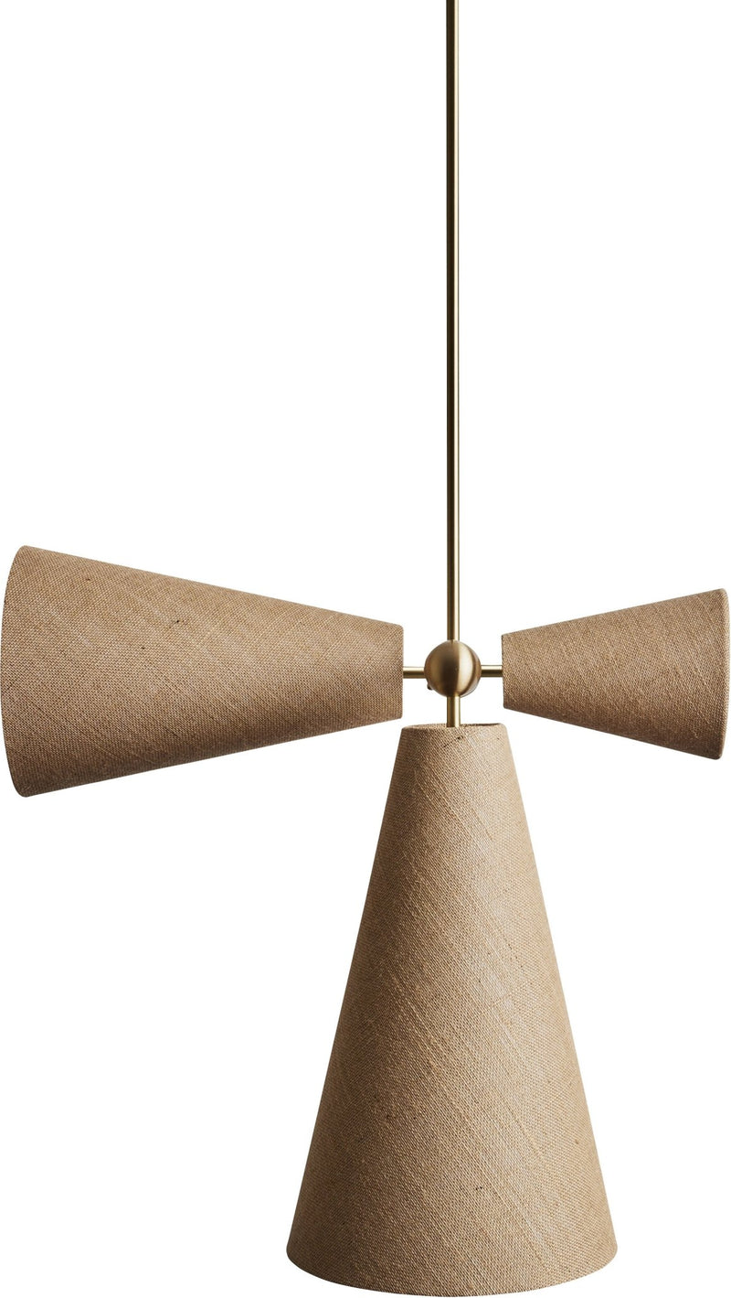 Pendolo Pendant III - Workstead Pendants - Natural Linen - Hewn Brass - HORNE