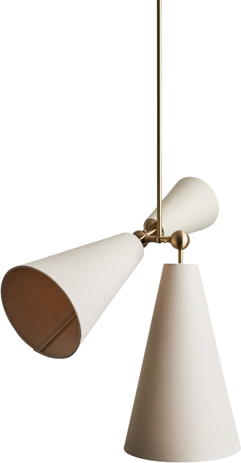 Pendolo Pendant III - Workstead Pendants - Natural Linen - Hewn Brass - HORNE