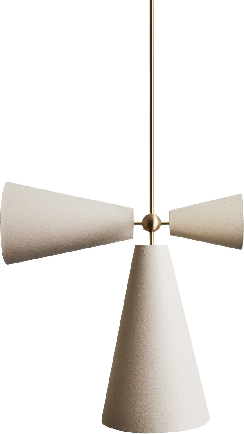 Pendolo Pendant III - Workstead Pendants - Natural Linen - Hewn Brass - HORNE