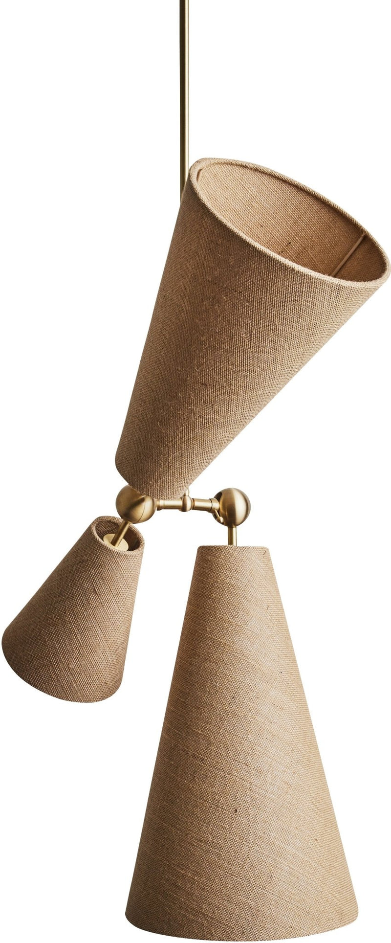 Pendolo Pendant III - Workstead Pendants - Natural Linen - Hewn Brass - HORNE