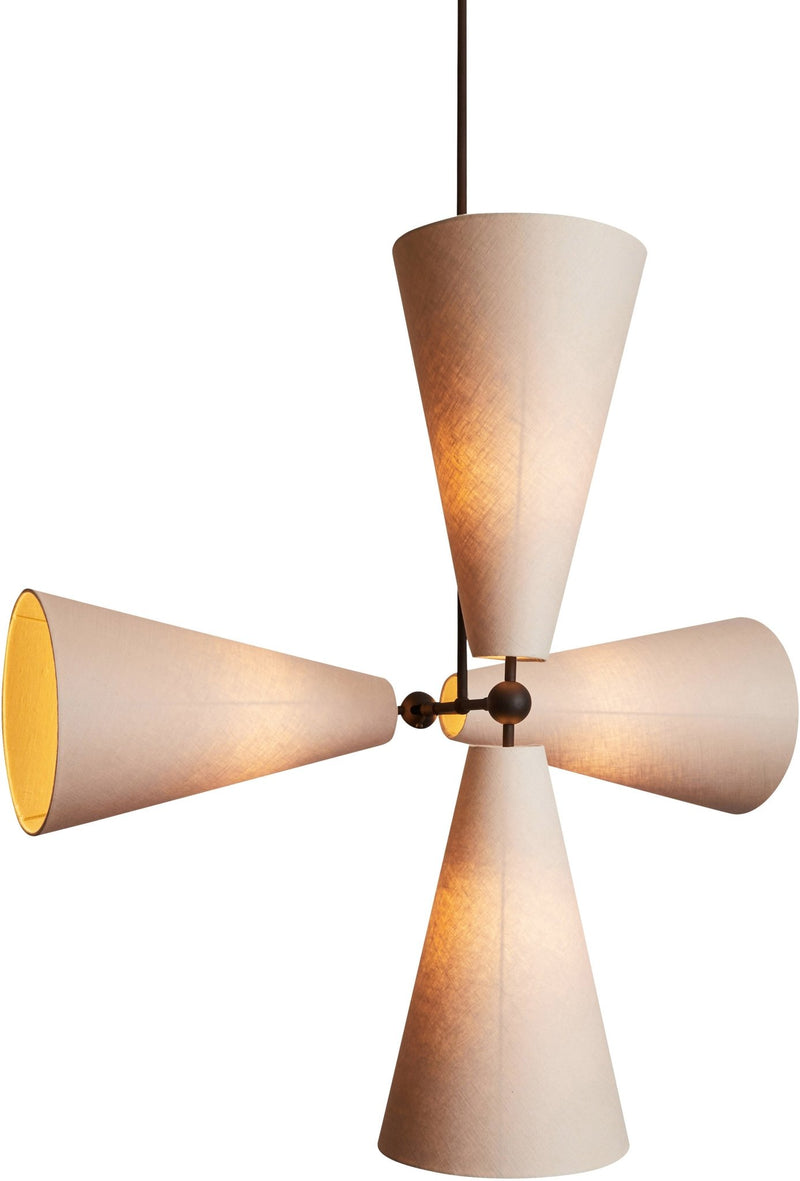 Pendolo Pendant IV - Workstead - Pendants - Small - Natural Linen - Hewn Brass - HORNE