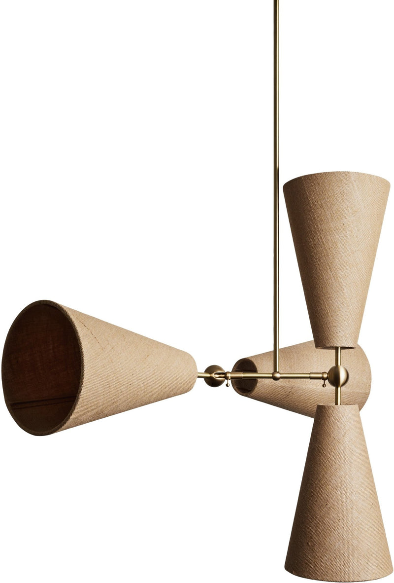 Pendolo Pendant IV - Workstead - Pendants - Small - Natural Linen - Hewn Brass - HORNE