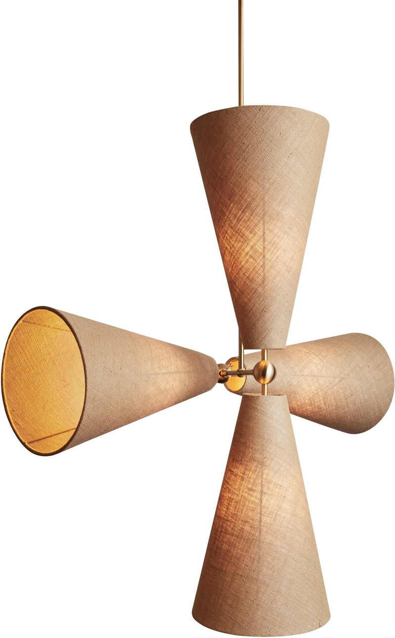 Pendolo Pendant IV - Workstead - Pendants - Small - Natural Linen - Hewn Brass - HORNE
