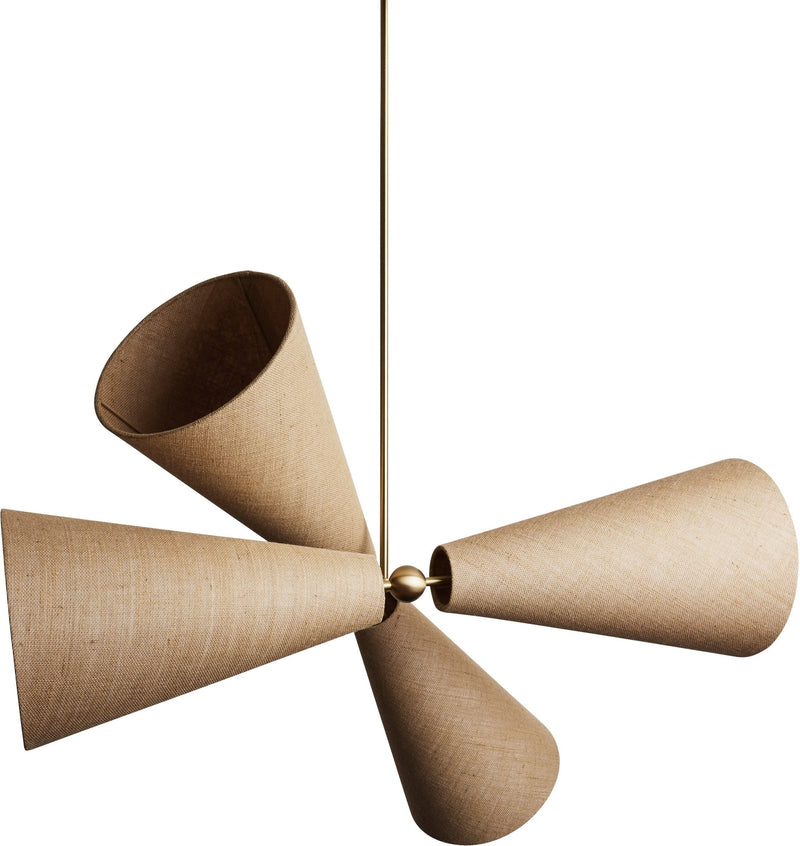 Pendolo Pendant IV - Workstead - Pendants - Small - Natural Linen - Hewn Brass - HORNE