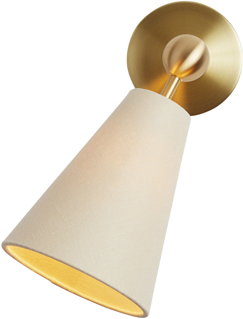Pendolo Wall Sconce - Workstead Wall Sconces - Small - Natural Linen - Hewn Brass - HORNE