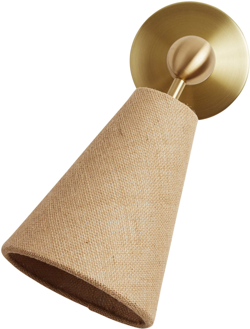 Pendolo Wall Sconce - Workstead Wall Sconces - Small - Natural Linen - Hewn Brass - HORNE
