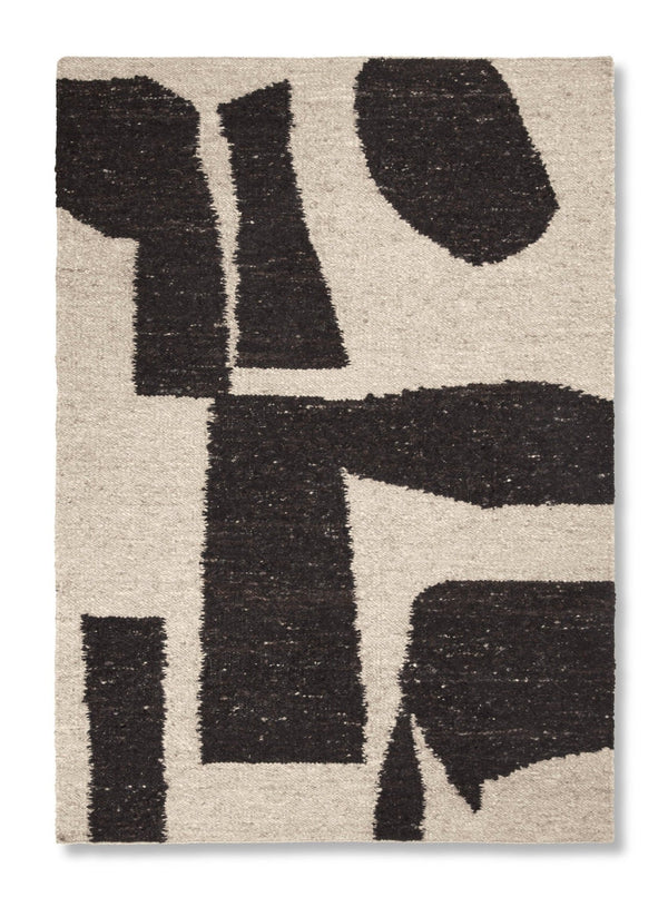 Piece Rug - Ferm Living Rugs - 78.7" x 55.1" - Off - White/ Coffee - HORNE